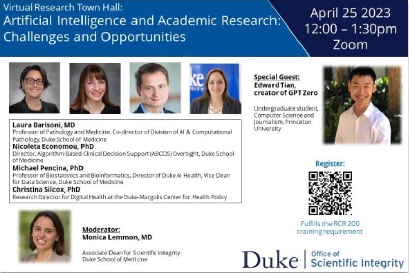 Ad for research town hall