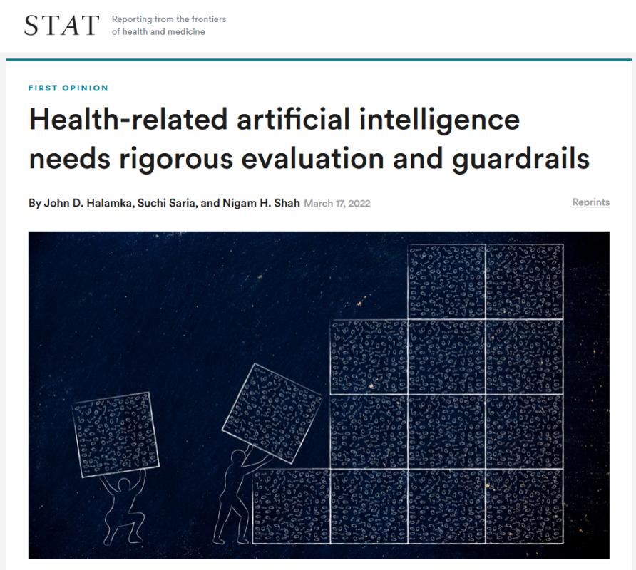 Illustration of figures stacking AI data blocks to form a structure.