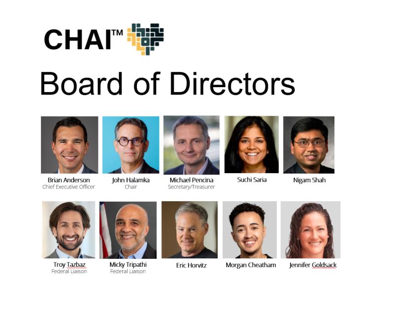 Headshots of CHAI's board of directors