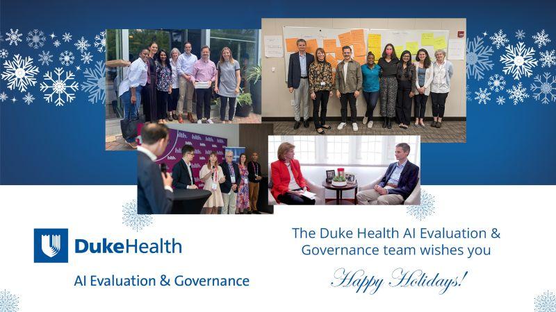 Duke Health E&G Holiday Card displaying team photos.