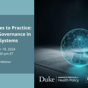 From Principles to Practice: Exploring Al Governance in Health Systems event ad