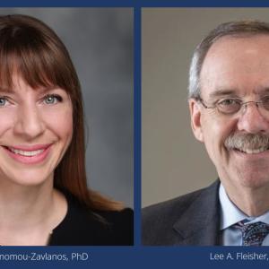Headshots of Nicoleta Economou, PhD, and University of Pennsylvania’s Lee Fleisher, MD