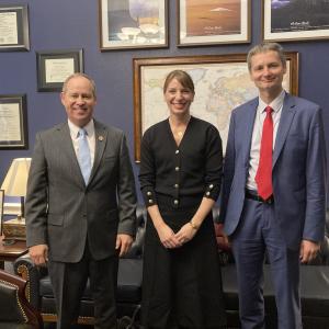 Michael Pencina, PhD, Nicoleta Economou, PhD, and Congressman Greg Murphy 