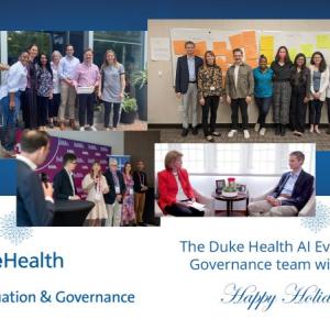 Duke Health E&G Holiday Card displaying team photos.